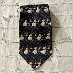 HOLIDAY TRADITIONS HALLMARK LICENSING,INC MENS SNOWMAN NOVELTY SILK VTG TIE O/S